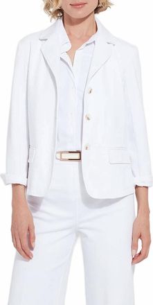 Lyssé Della Denim Cropped Blazer In White