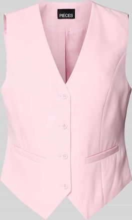 Pieces Regular Fit Weste mit 4-Knopf-Verschluss Modell BOZZY in Altrosa Melange, Größe M