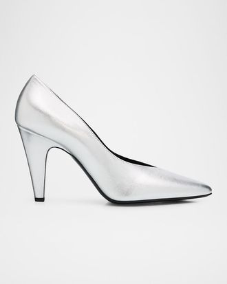 Alaia 90mm Metallic Leather Pumps