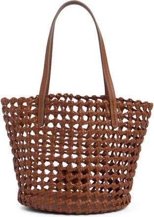 Staud Caro Leather Bucket Bag in Tan at Nordstrom