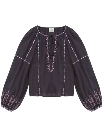 Isabel Marant Fernanda blouse - women - Cotton - 38 - Purple