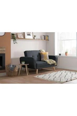 Birlea Grey Fabric Sofa Bed Farrow Bed Settee Contemporary | Size: Double