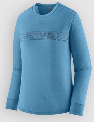 Patagonia Cap Cool Merino Blend Graphic Langarm Lycra blau