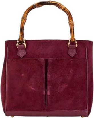 Gucci Pre-owned Handbags, female, Purple, Size: ONE SIZE Pre-owned Suede handbags