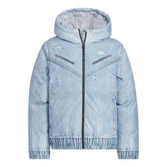 adidas FK Denim Down Jacket Asia Sizing Halo Silver KC2632