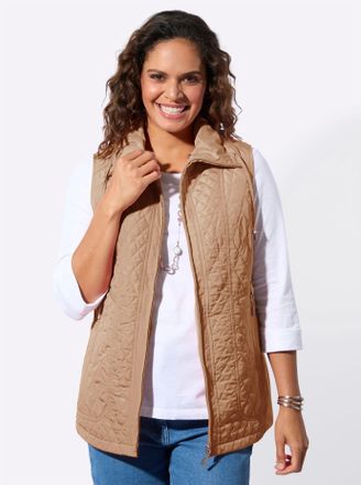 Casual Looks Steppweste CASUAL LOOKS, Damen, Gr. 36, camel, 100% Polyester, unifarben, Westen Steppweste