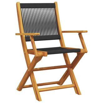 Berkfield Home Beautiful 3 Piece Bistro Set Black Polypropylene & Solid Wood in Brown