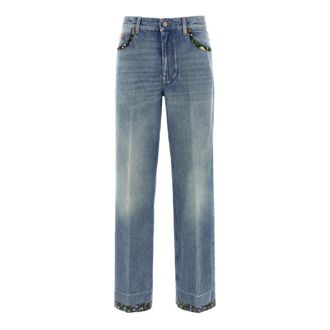 Valentino Garavani Denim Broek - Dames - Regular Fit Jeans - Blauw - W28 - Denim - Jeans