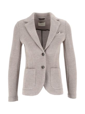 Circolo 1901 Virgin Wool Textured Knit Slim Jacket