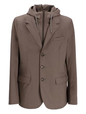 Herno hooded blazer - Brown