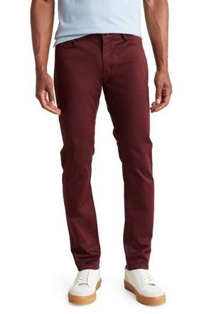 T.R. Premium Slim Fit Cotton Stretch Chino Pants in Burgundy at Nordstrom Rack, Size 30