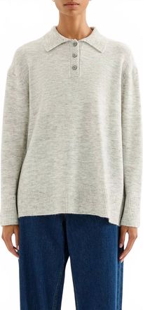 Nude Lucy Dallas Rugby Knit Sweater In Grey Marle