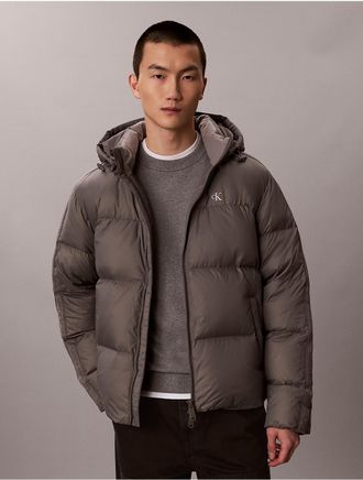 Calvin Klein Jeans Calvin Klein Mens Heavyweight Down Short Puffer Jacket - Grey - L