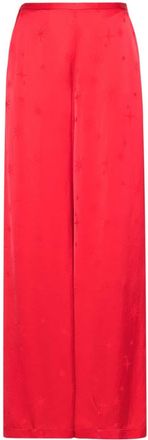 Forte_Forte star-jacquard satin trousers - women - Viscose - 00 - Red