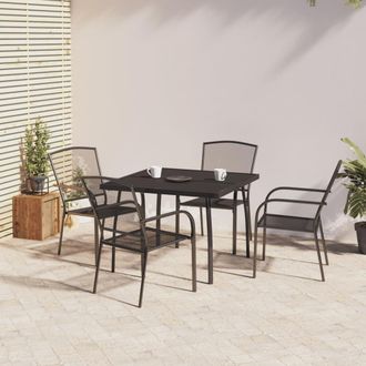 vidaXL Juego De Comedor De Jard&iacute;n 5 Piezas Acero Gris Antracita Vidaxl