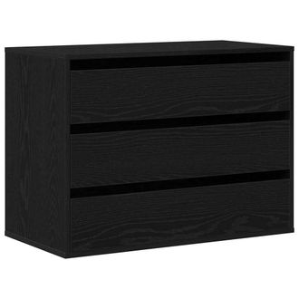 Berkfield Home Corner Chest of Drawers Black Oak 80x41x58 cm Engineered Wood | Size: 80 x 41 x 58 cm