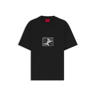 HUGO BOSS Relaxed-fit T-shirt in cotton with artwork and logo