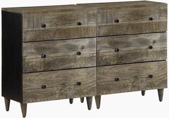 vidaXL Aparadores 2 Uds De Madera Maciza De Mango Gris Claro Vidaxl