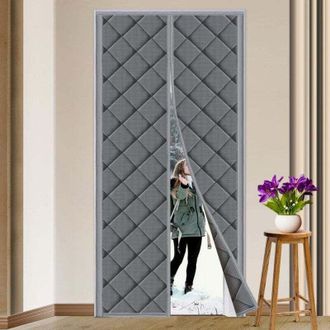 OEM Tenda Magnetica Termoisolante Per Porta, 90x210 Cm, Anti-freddo, Oscurante, Insonorizzante Per Balcone, Soggiorno, Cantina, Grigia