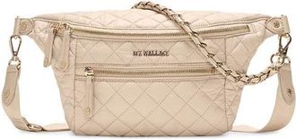 MZ Wallace Small Crosby Quilted Nylon Convertible Sling Bag in Buff at Nordstrom
