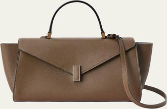 Valextra Iside Editor Millepunte Leather Top-Handle Bag