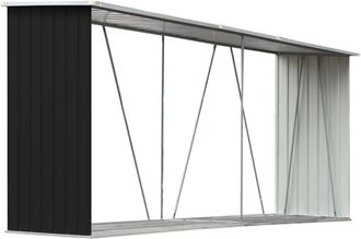 vidaXL Casetilla Le&ntilde;a Acero Galvanizado Gris Antracita 330x84x152 Cm Vidaxl