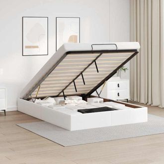 vidaXL Estructura De Cama Otomana Sin Colch&oacute;n Blanco 140x200cm Vidaxl