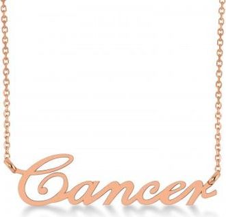 Allurez Cancer Zodiac Text Pendant Necklace 14k Rose Gold