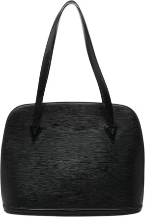 Louis Vuitton Black Noir Leather Shoulder Bag Tote Bag (Pre-Owned)