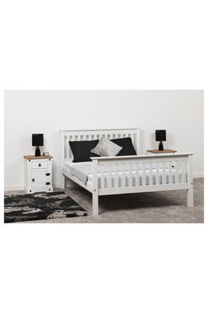 Seconique Monaco 4 Small Double Bed High Foot End in White