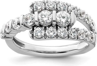 Diamond2Deal 14k White Gold Lab Grown Diamond Wedding Band Ring 1.4Ct Clarity- VS Color- G-H