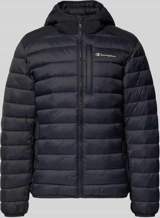 Champion Steppjacke mit Kapuze und Logo in Black, Größe XXL