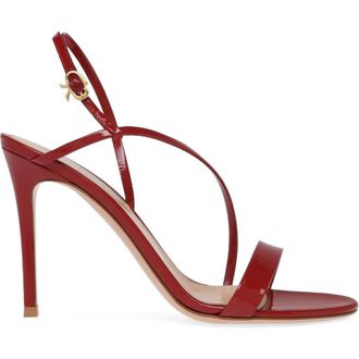 Gianvito Rossi Manhattan 95 Sandal in Red Lamb Leather at Nordstrom, Size 41.5