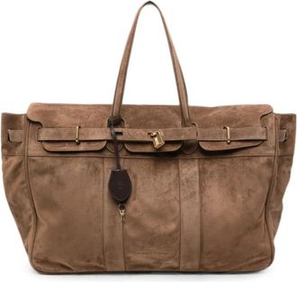 Brunello Cucinelli Tote Bag - Dames - Shoppers - Bruin - ONE Size - Su&egrave;de - Tassen