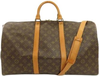 Louis Vuitton Pre-owned Weekend Bags, female, Brown, Size: ONE SIZE Pre-owned Vintage Canvas Weekend Bag