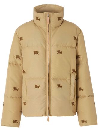 Burberry Donsjack met geborduurd logo - Beige