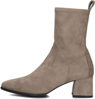 Unisa Taupe Su&egrave;de Enkellaarzen Langley Stijl - Dames - Laarzen met Hak - Beige - 37 EU - Su&egrave;de - Schoenen