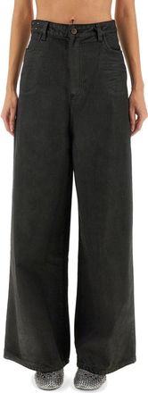 Alysi Super Flare Denim Pants-Donna
