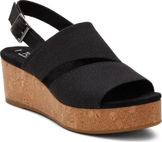 Toms Claudine Platform Wedge Sandal in Black at Nordstrom Rack, Size 8.5