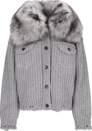 Blumarine Knit+Fur Cardigan