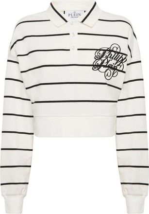 Philipp Plein Polo shirt LS Lines - Dames - Polos - Beige - XS - Katoen - Tops