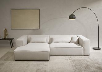 LeGer Home by Lena Gercke Ecksofa »PIARA XXL, Big-Sofa, Cord, Leinenoptik o. Strukturstoff, L-Form« wahlweise Ottomane rechts/links, Kedernaht, extra tiefe Sitzfläche