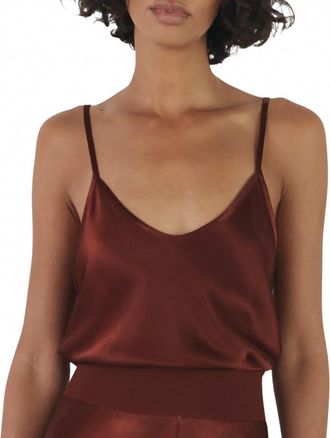 Enza Costa Womens Bias Cut Camisole Top In Umber