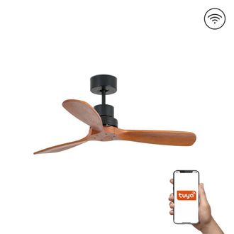 Netlighting Lantau 107cm Smart Ceiling Fan Matt Black Walnut Blades