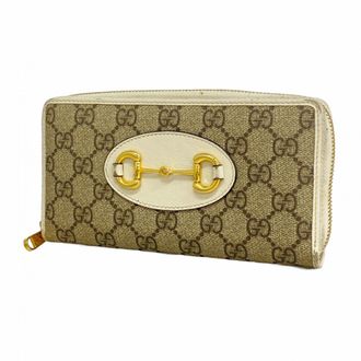 Gucci Beige White Pvc Long Wallet (Bi-Fold) (Pre-Owned)