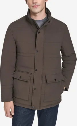 Cole Haan Mens Stretch Quilted Jacket - Brown Size Medium