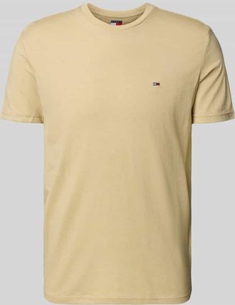 Tommy Jeans Regular Fit T-Shirt aus Baumwoll-Mix in Beige Melange, Größe XXL