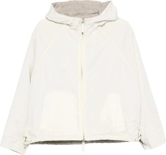 Yves Salomon Omkeerbaar Jack met Capuchon - Dames - Zomerjassen - Beige - M - Jassen