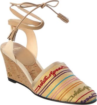Valentino Vlogo 75 Canvas Wedge Sandal
