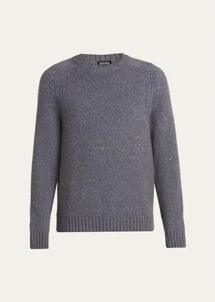 Ermenegildo Zegna Mens Cashmere and Wool Melange Crewneck Sweater